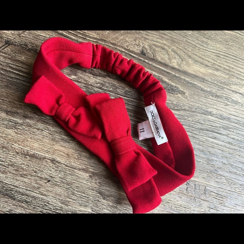 Authentic Dolce & Gabbana youth red double hairband